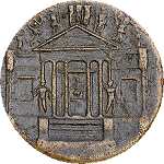 Concordiatempel op het forum. Munt van Tiberius