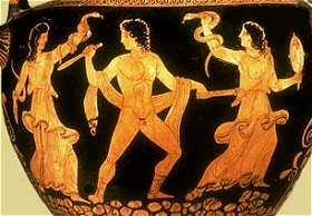 De Eurinyen achtervolgen Orestes.
