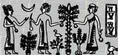 Gula en Bau, de verzorgsters van de levensboom, geven een vrouw een zegen