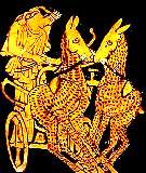Artemis met de gouden hindes of Elaphoi Crysokeroi voor haar wagen gespannen.