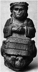 Baba, zittend op een troon. Uruk, neo-Soemerische stijl, ca. 2000 v.o.j.