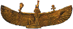 Gevleugelde Isis als gouden borstschild, 3e Ethiopische dynastie, 7e eeuw v.o.j. Uit het graf van de Soedanese koning Amarinataki-lebte, Koesjiet.