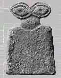 Ooggodin gevonden in de tempel voor Isjtar in Tell Barak in Syrië. Het dateert van ca. 3000 v.o.j.