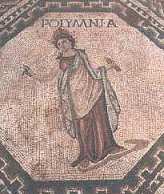 Polyhymnia. Romeins mozaek uit de tweede eeuw.