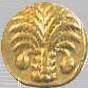 Carthaagse munt, voorzijde met een beeltenis van Tanit, achterzijde met een palm